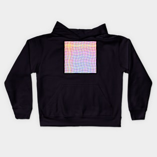 Wavy Plaid Rainbow on Pale Yellow Repeat 5748 Kids Hoodie